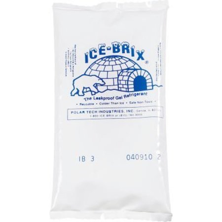 BOX PACKAGING Ice-Brix„¢ Cold Packs, 3 Oz., 5"L x 2-3/4"W x 2-3/4"H, White/Blue, 96/Pack IB3BPD